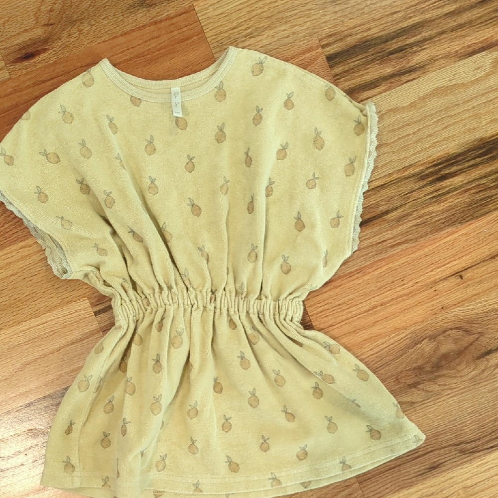 Rylee + Cru Cream Yellow Pineapple Terry Top